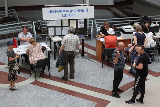 Пункт временного размещения жителей Шебекино в Белгороде