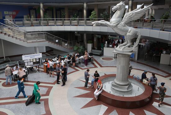 Пункт временного размещения жителей Шебекино в Белгороде