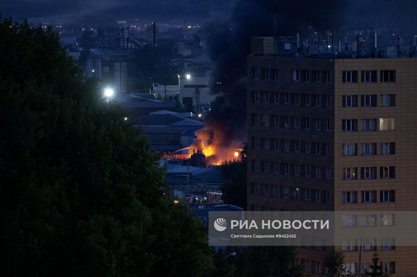 Пожар на ж/д вокзале в Уфе