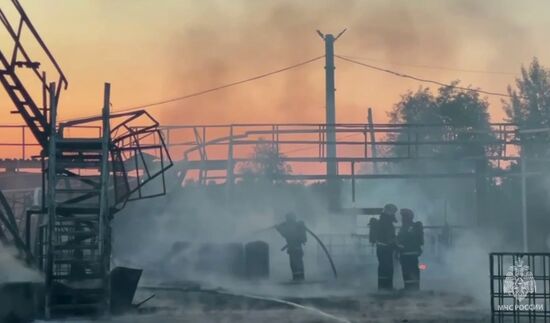 Пожар на ж/д вокзале в Уфе