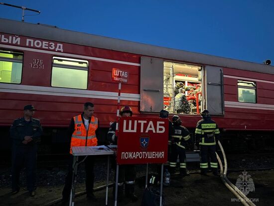 Пожар на ж/д вокзале в Уфе