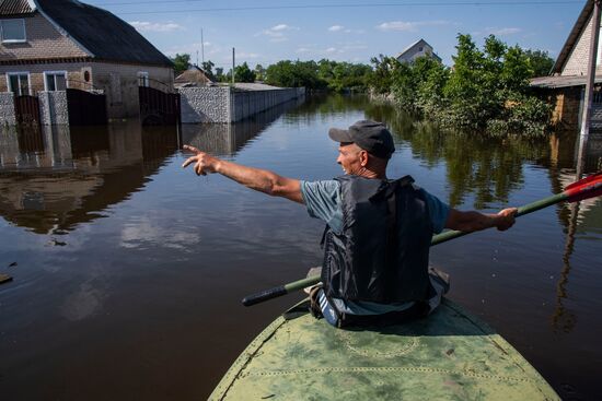 Затопленное село Корсунка в Херсонской области