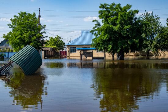 Затопленное село Корсунка в Херсонской области