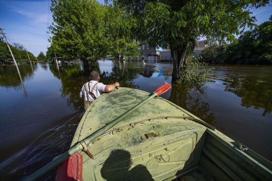 Затопленное село Корсунка в Херсонской области