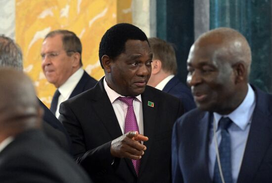 Президент РФ В. Путин принял лидеров ряда африканских государств