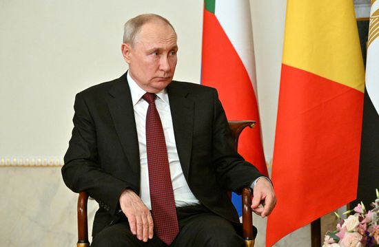 Встреча президента РФ В. Путина с президентом ЮАР С. Рамафозой