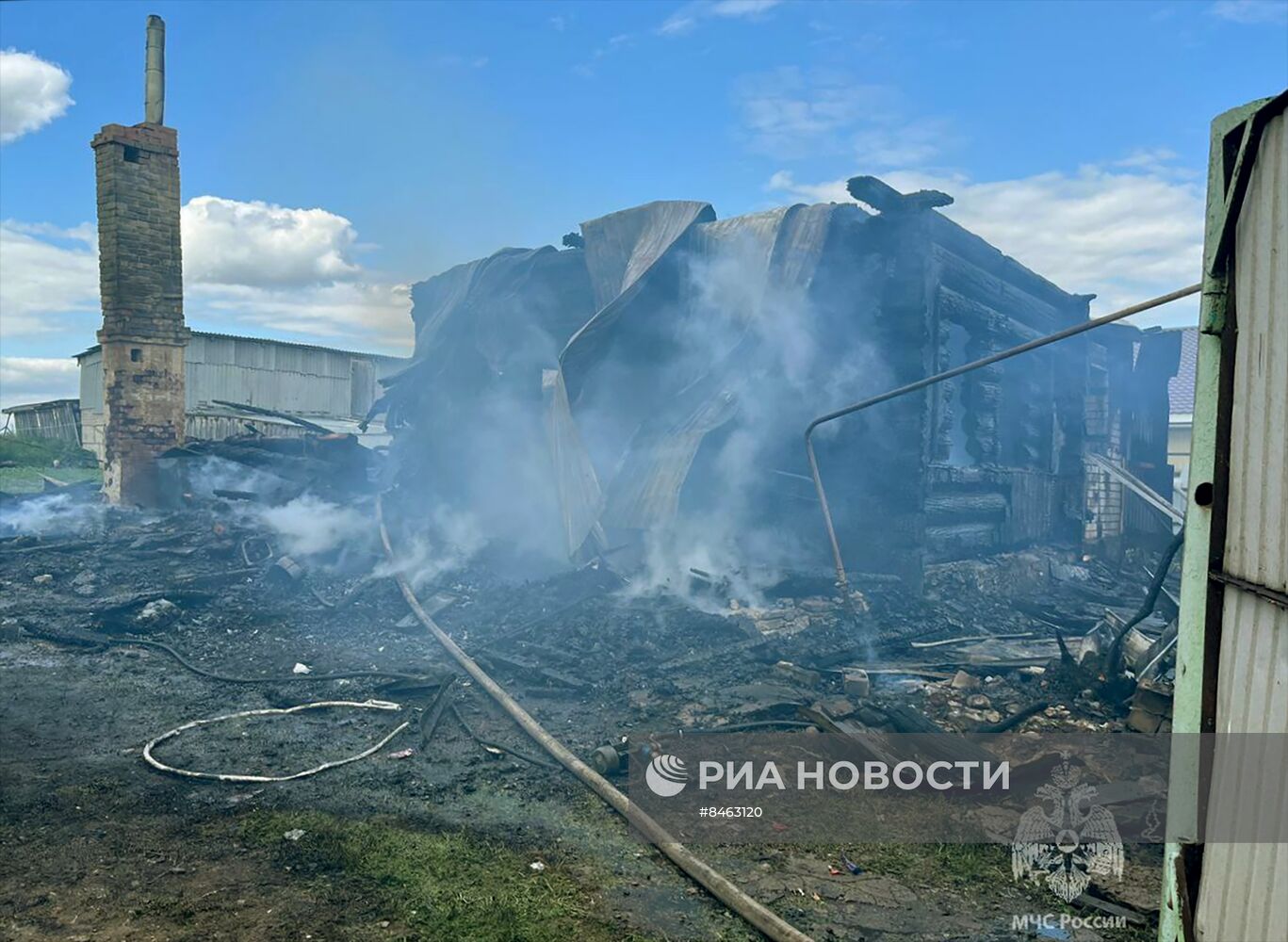 Последствия пожара в частном доме в Тукаевском районе Татарстана