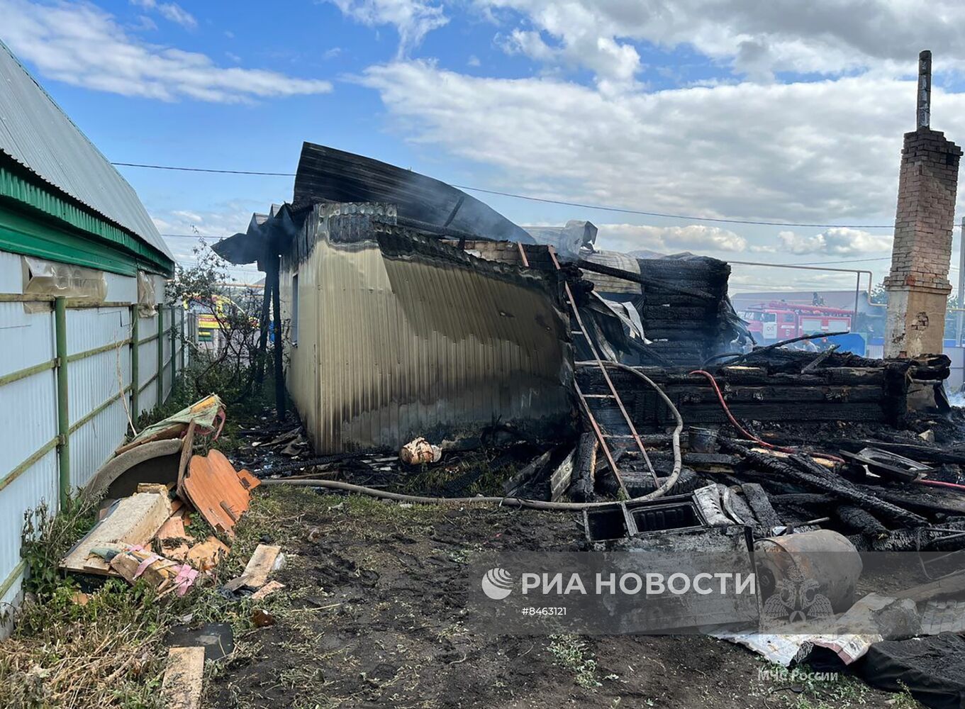 Последствия пожара в частном доме в Тукаевском районе Татарстана