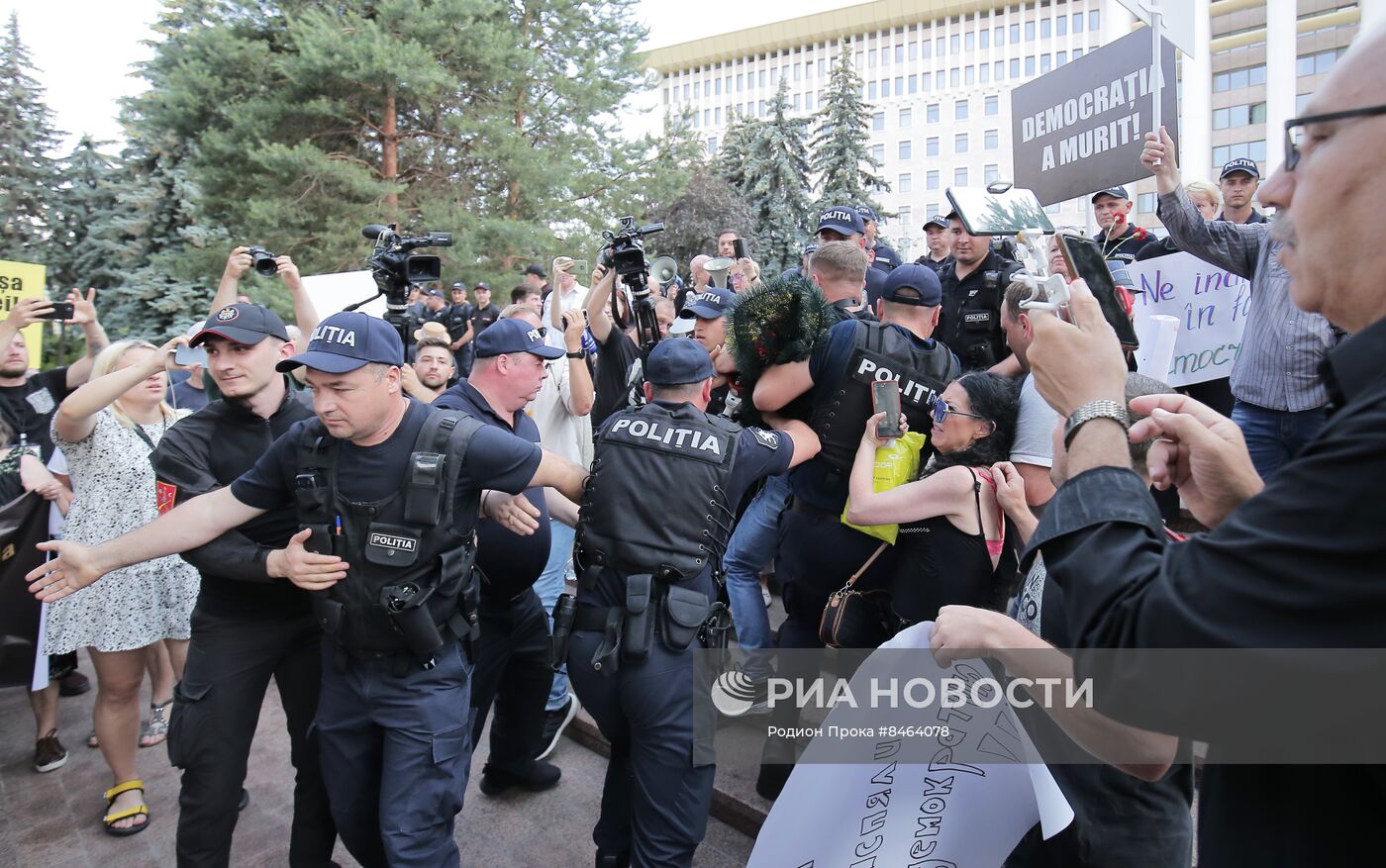 Акция протеста сторонников партии "Шор" в Кишиневе