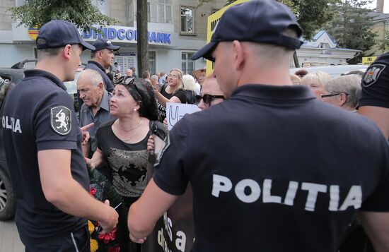 Акция протеста сторонников партии "Шор" в Кишиневе