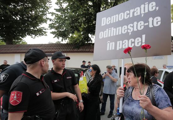 Акция протеста сторонников партии "Шор" в Кишиневе