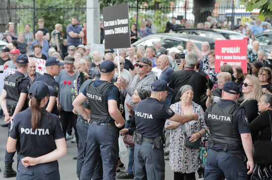 Акция протеста сторонников партии "Шор" в Кишиневе