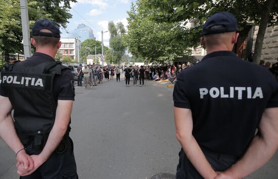 Акция протеста сторонников партии "Шор" в Кишиневе