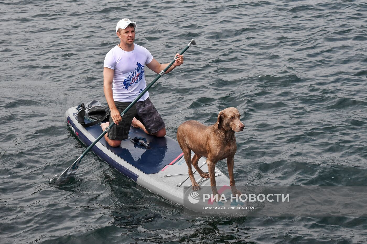 Отдых сап-серферов в бухте Парис во Владивостоке