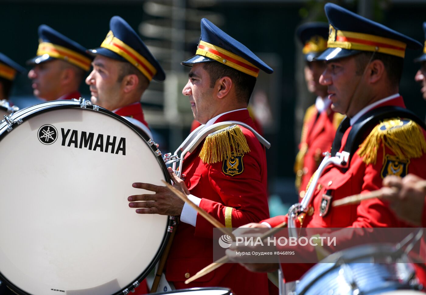 Выступление военных оркестров по случаю Дня Вооруженных сил в Баку