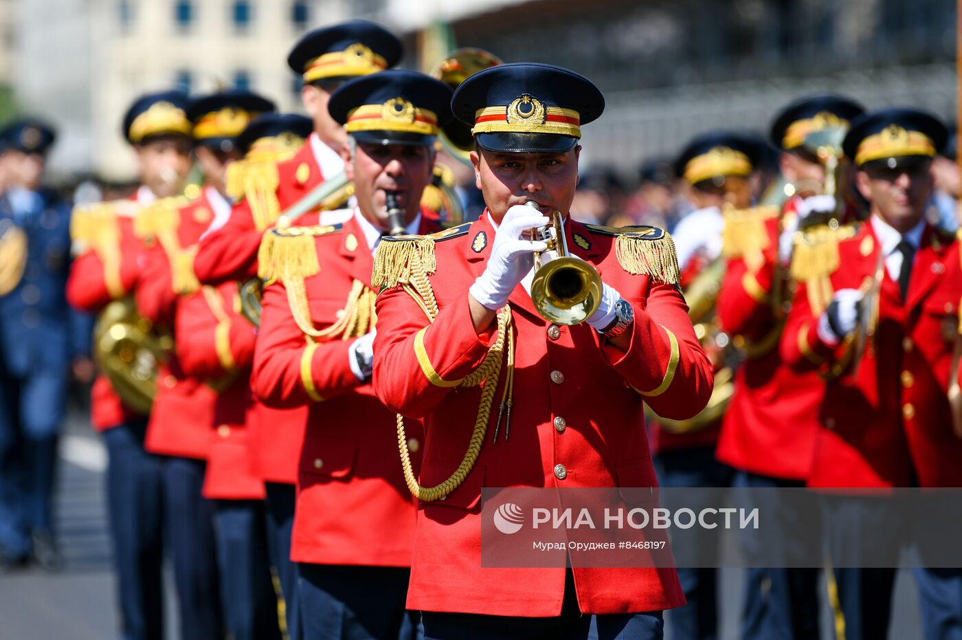 Выступление военных оркестров по случаю Дня Вооруженных сил в Баку