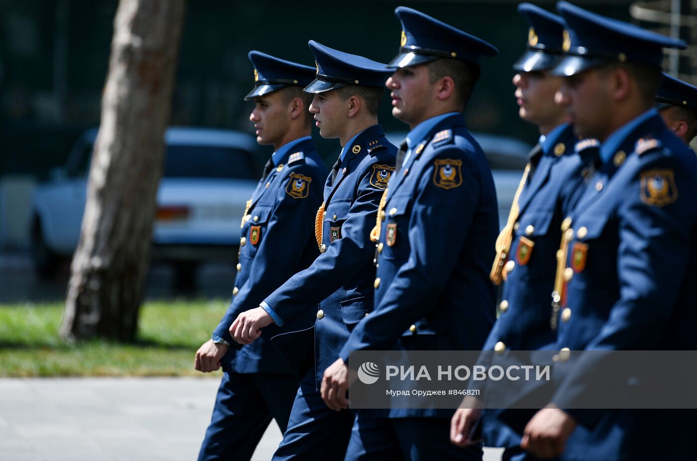 Выступление военных оркестров по случаю Дня Вооруженных сил в Баку