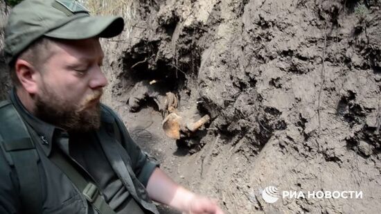 Подразделения ВС Ф при укреплении позиций на запорожском направлении обнаружили останки бойцов РККА