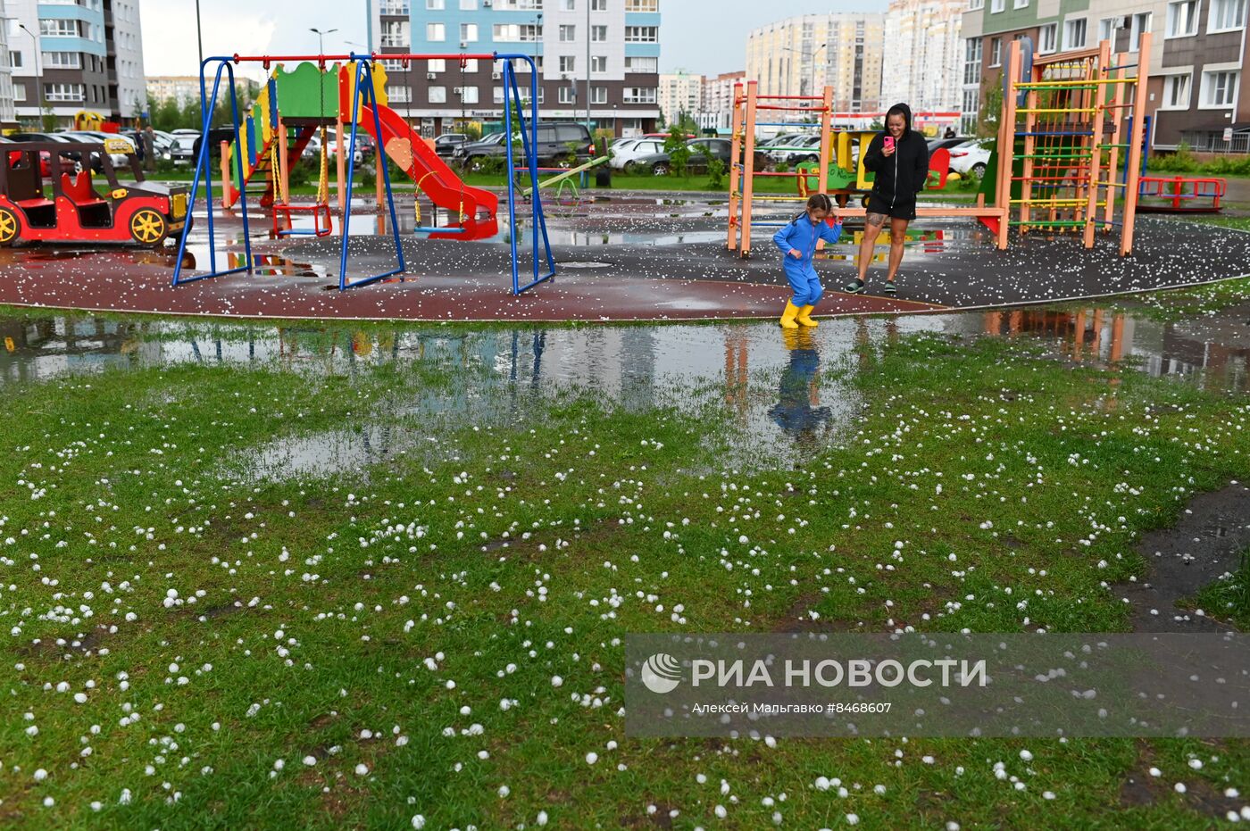 Крупный град в Омске