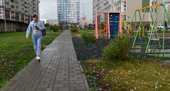 Крупный град в Омске