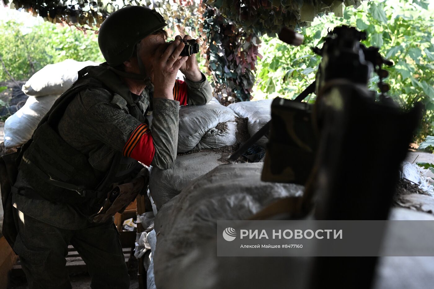 Боевые позиции добровольческого отряда "Барс"