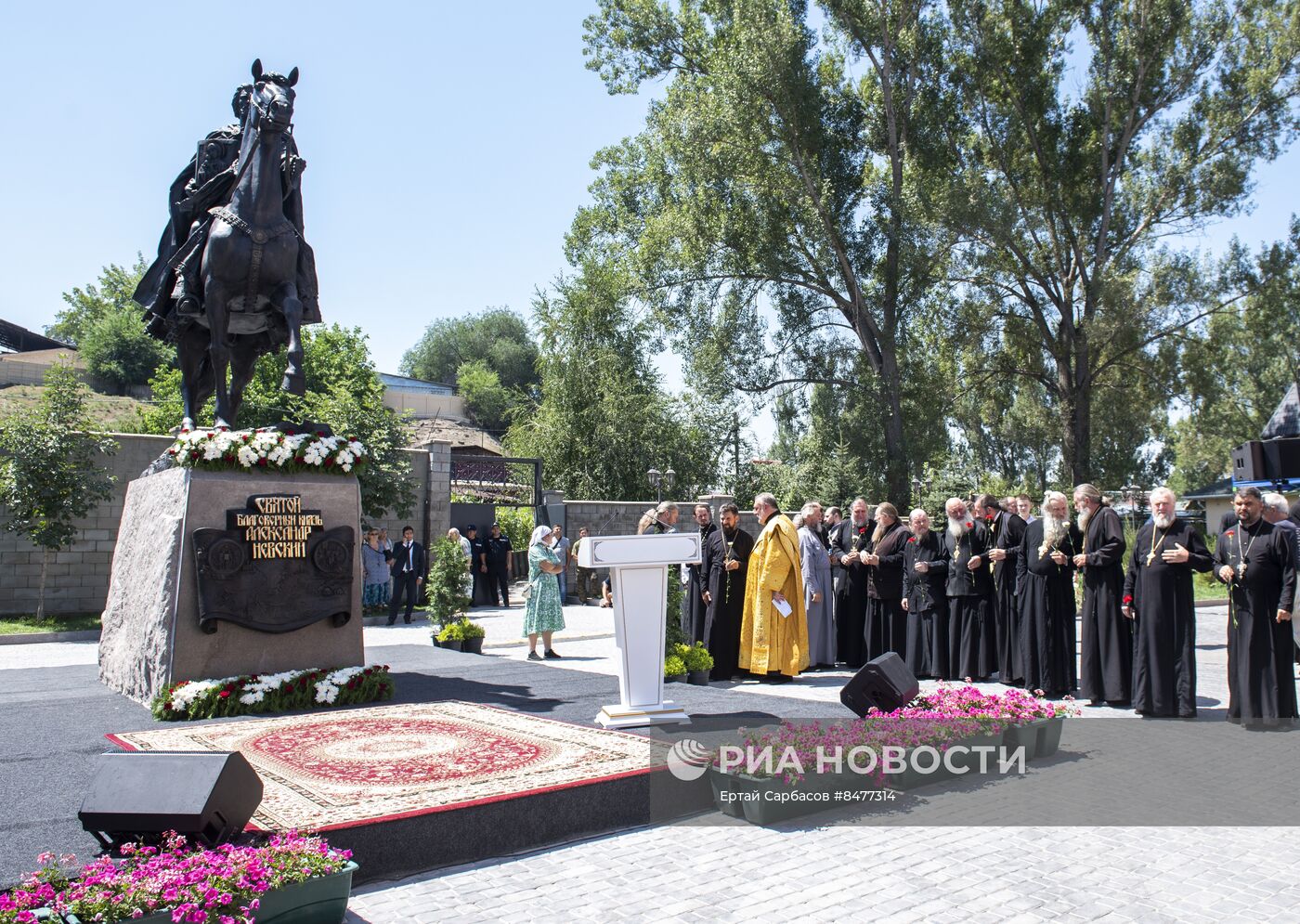 Открытие памятника А. Невскому в Казахстане