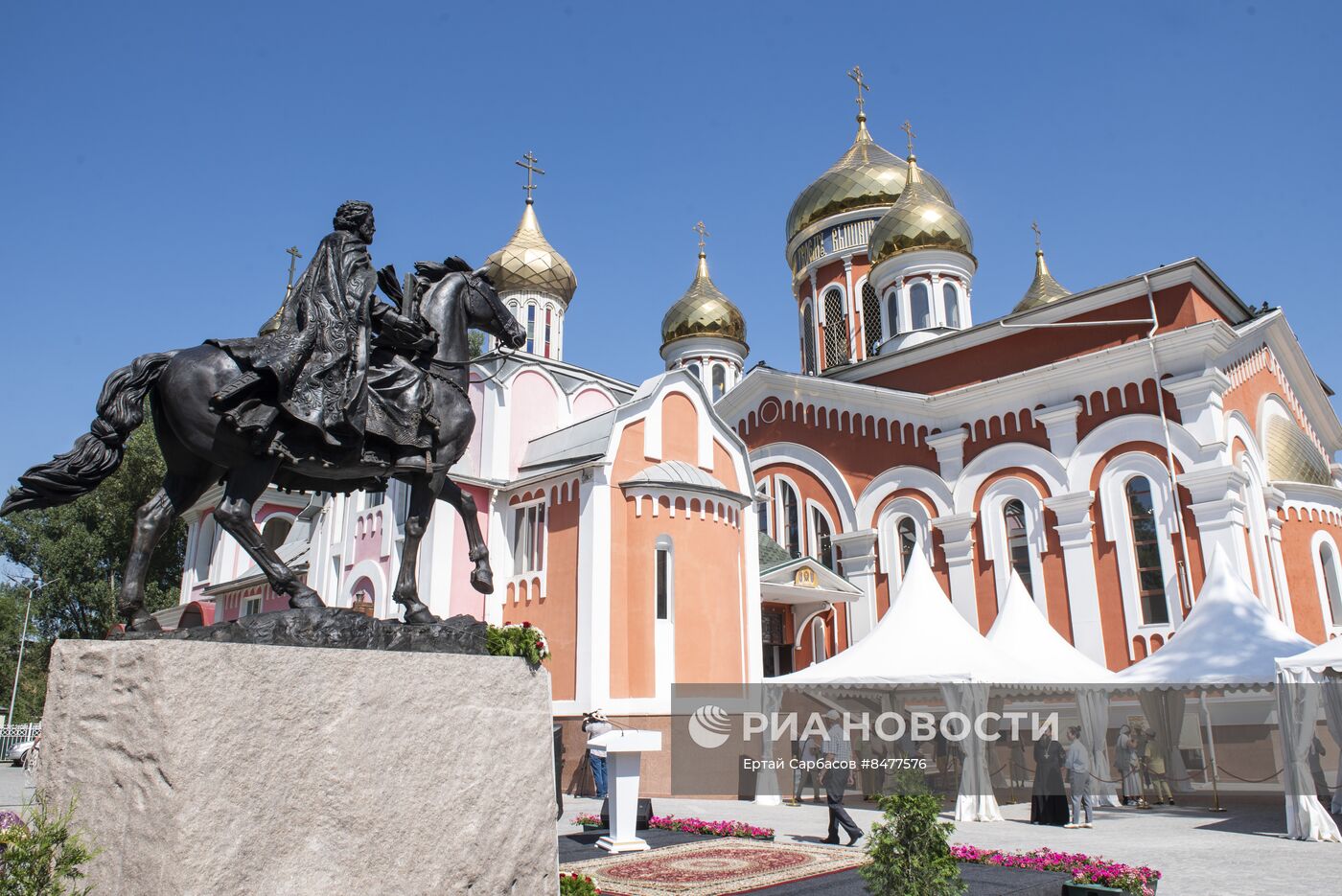 Открытие памятника А. Невскому в Казахстане