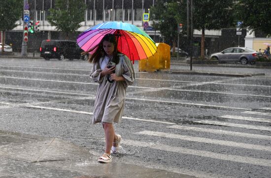 Сильный ливень в Москве