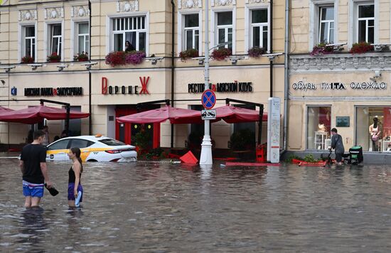 Сильный ливень в Москве