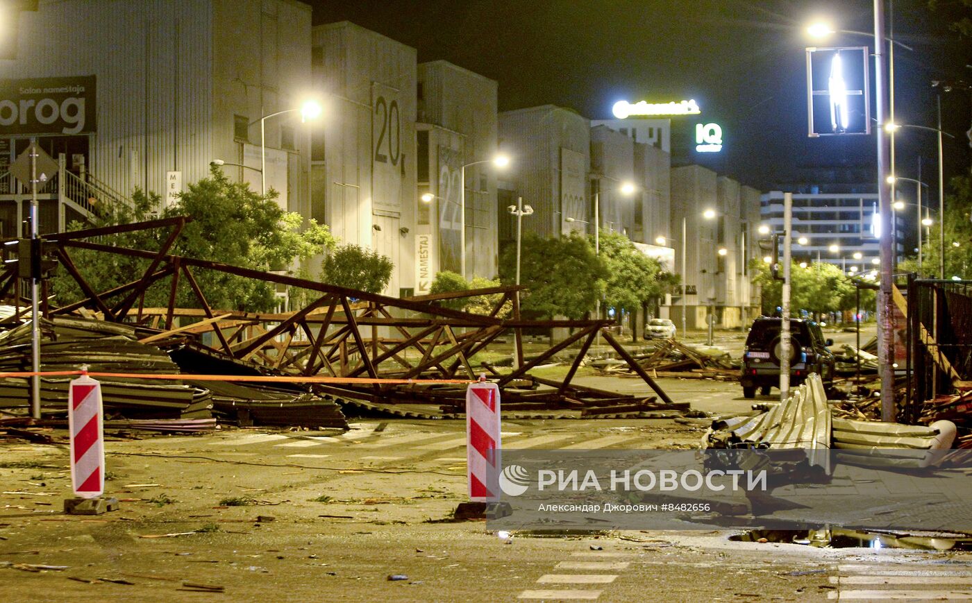 Последствия бури в сербском городе Нови-Сад