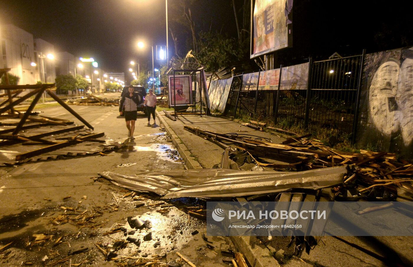 Последствия бури в сербском городе Нови-Сад