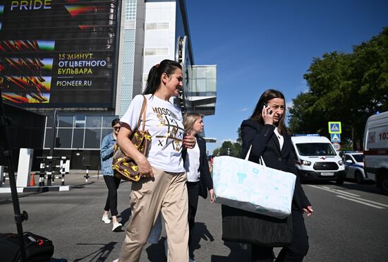 Прорыв горячей воды в ТЦ "Времена года" в Москве