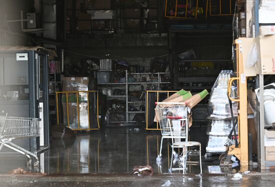 Прорыв горячей воды в ТЦ "Времена года" в Москве
