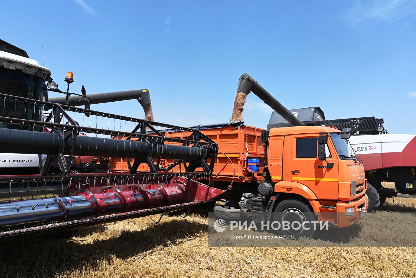 Уборка урожая пшеницы в Ростовской области