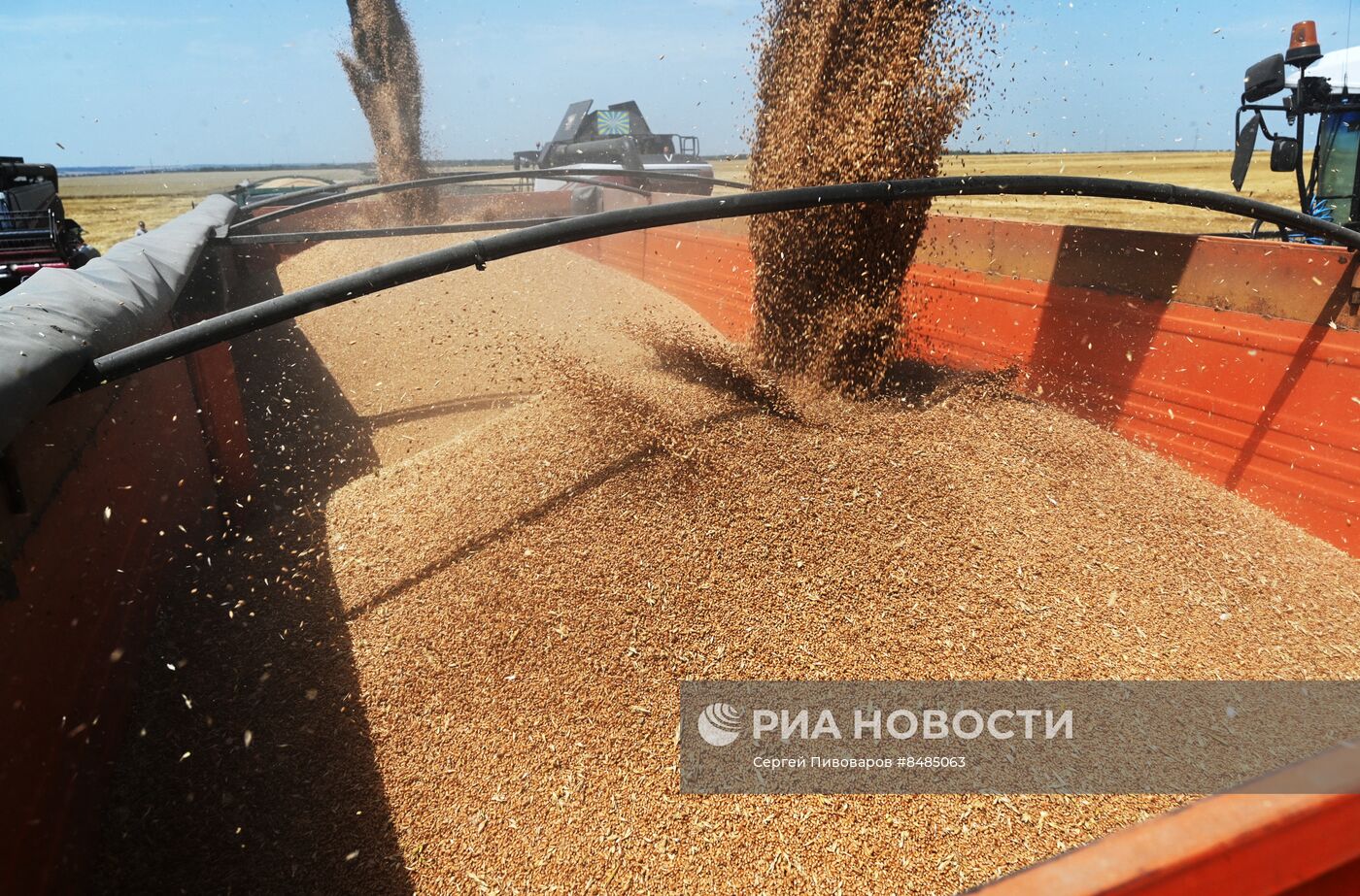 Уборка урожая пшеницы в Ростовской области