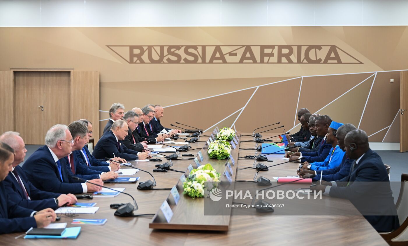 Встреча президента РФ В. Путина и президента ЦАР Ф. А. Туадеры