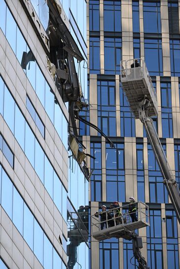 Последствия попытки атаки украинских беспилотников в Москве