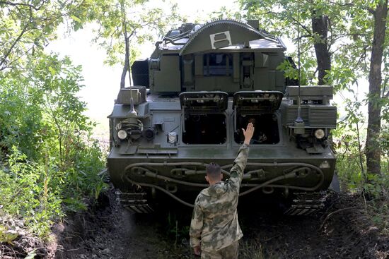 Работа расчета ЗРК "ТОР М1" ЦВО в зоне СВО