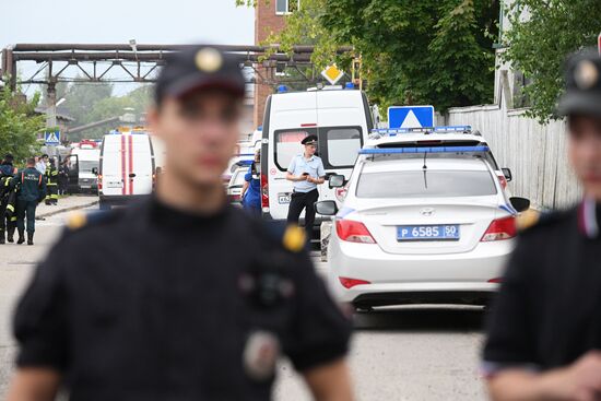 Взрыв на территории Загорского оптико-механического завода в Сергиевом Посаде