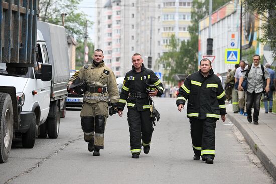 Взрыв на территории Загорского оптико-механического завода в Сергиевом Посаде