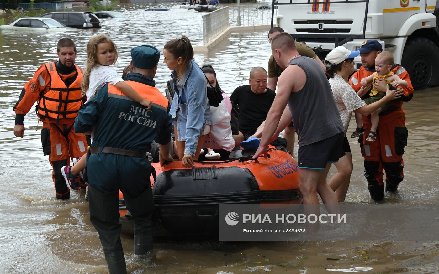 Подтопления из-за дождей в Уссурийске