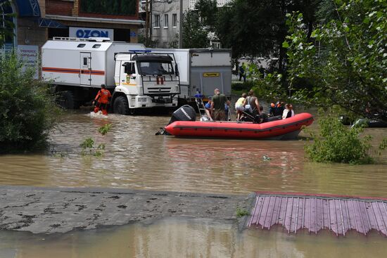 Подтопления из-за дождей в Уссурийске