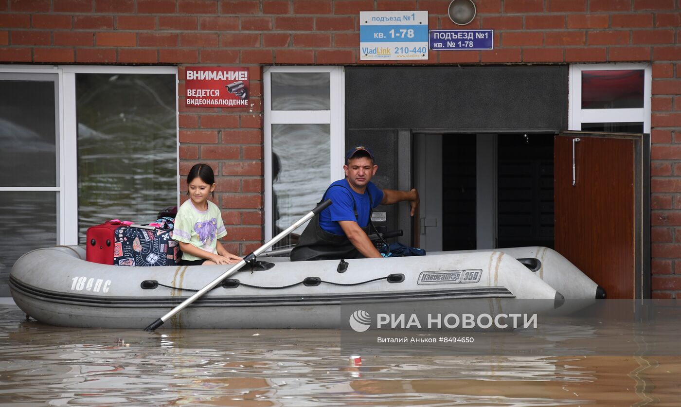 Подтопления из-за дождей в Уссурийске