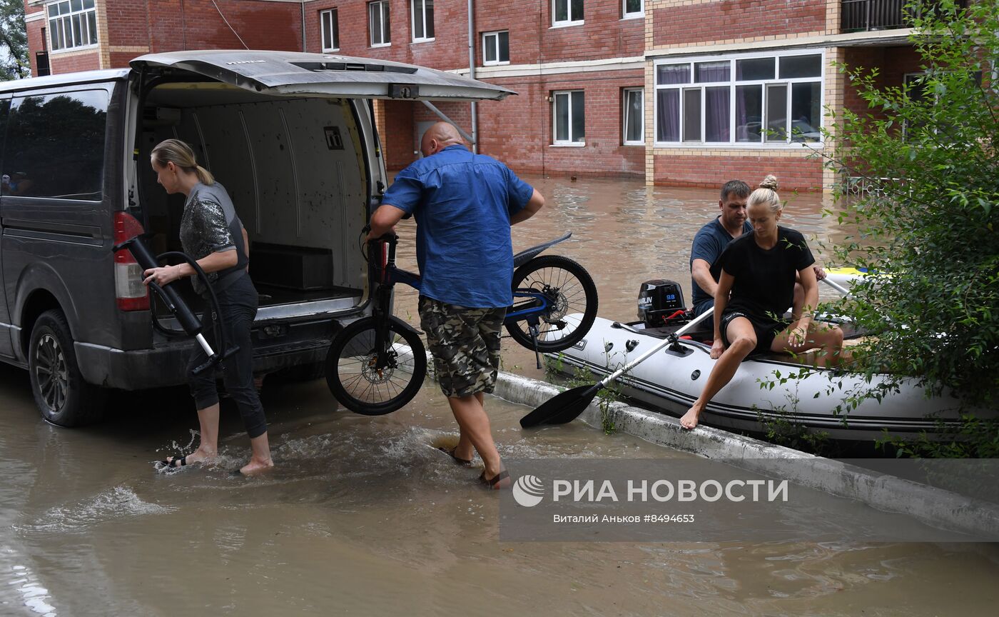 Подтопления из-за дождей в Уссурийске