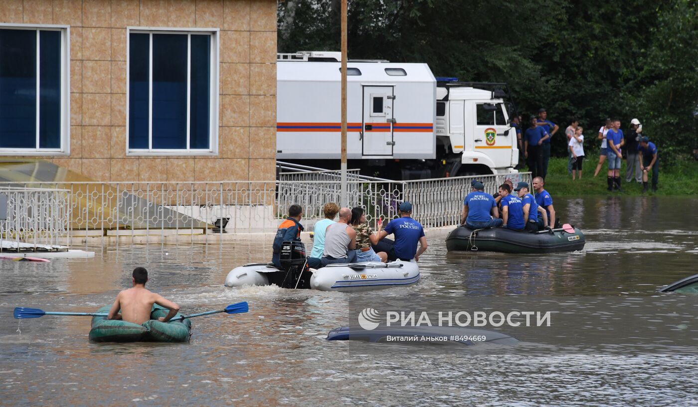 Подтопления из-за дождей в Уссурийске