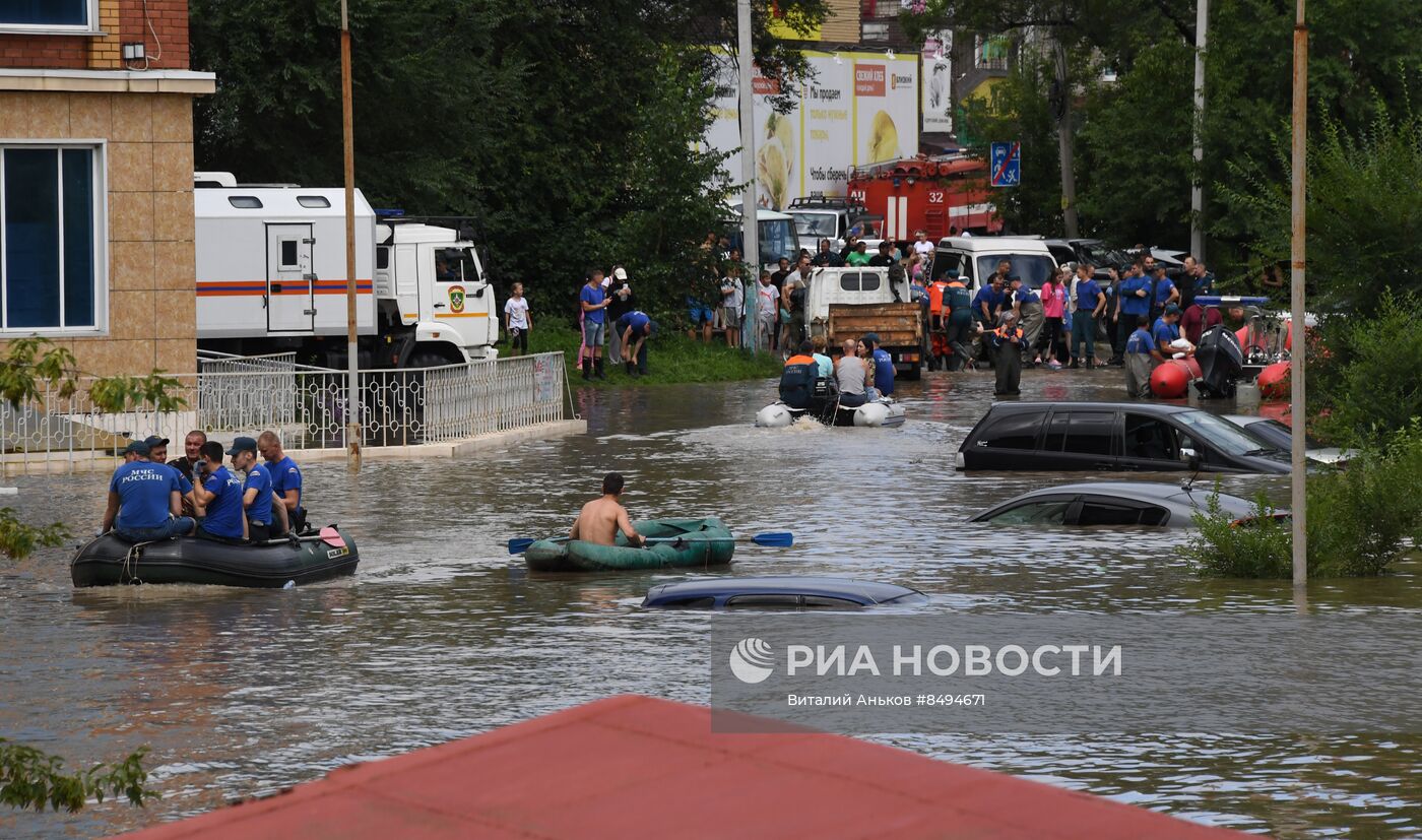 Подтопления из-за дождей в Уссурийске