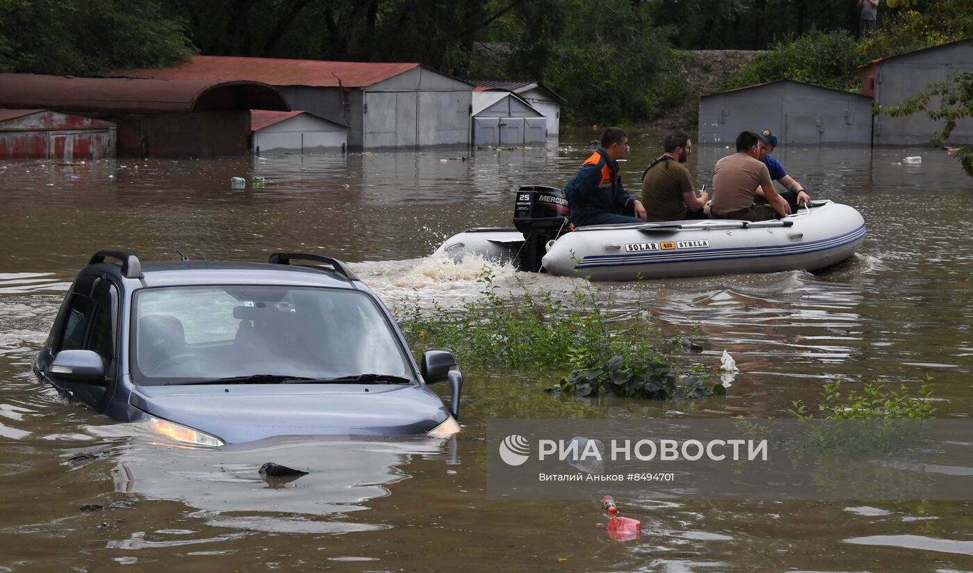 Подтопления из-за дождей в Уссурийске