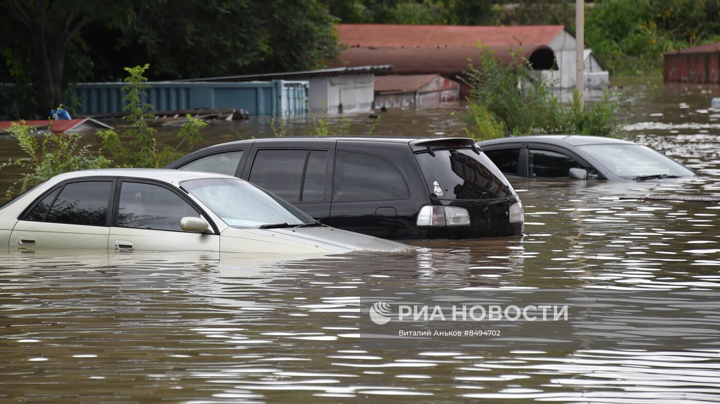 Подтопления из-за дождей в Уссурийске