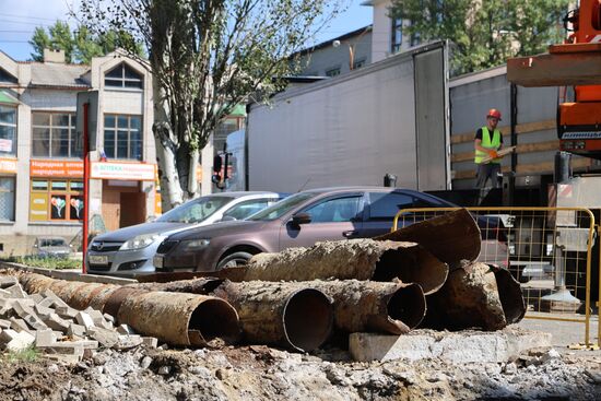 Строительные работы компании "Мосгаз" в Донецке