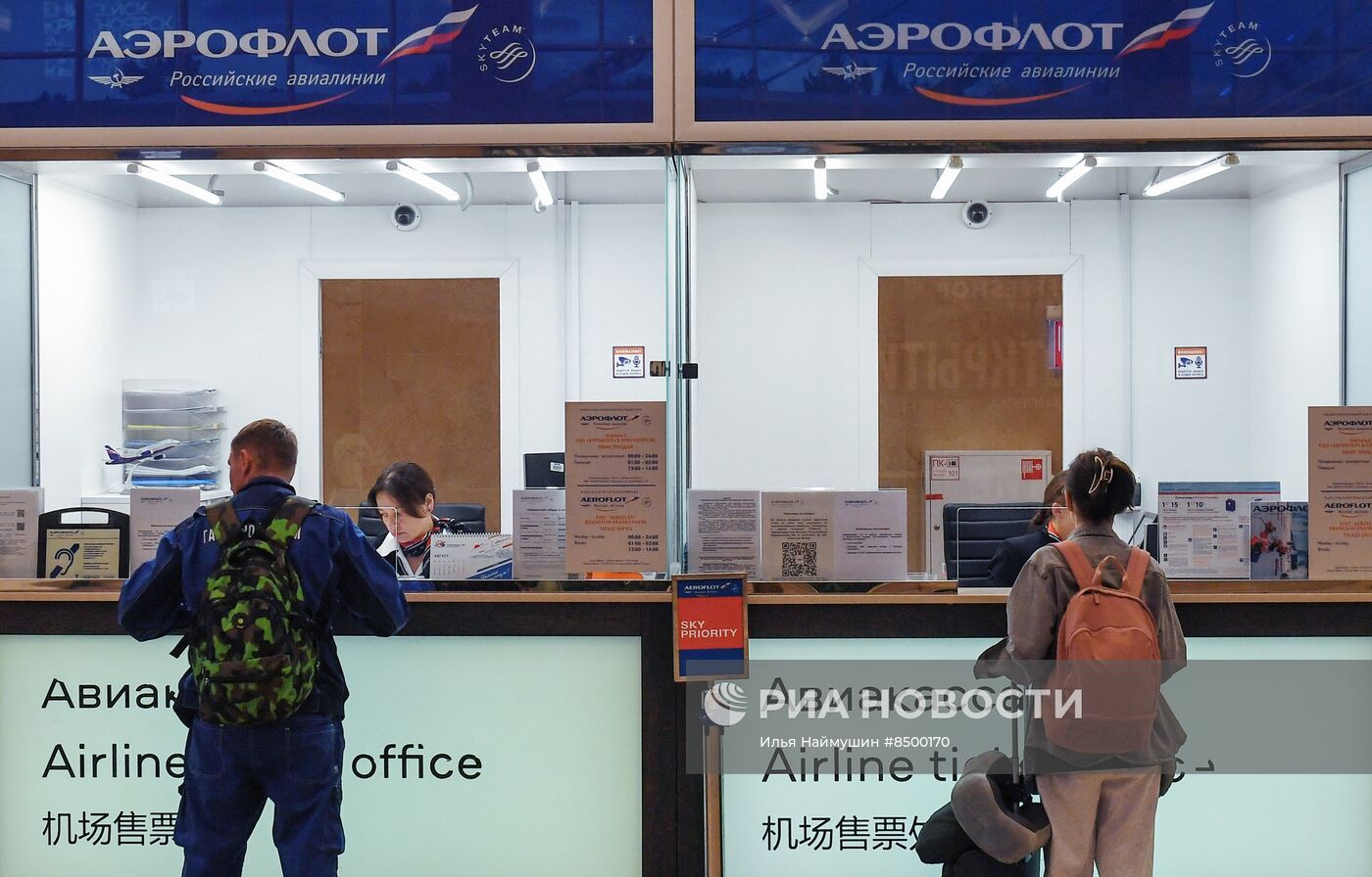 Работа международного аэропорта Красноярска